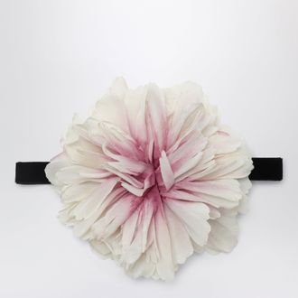 Dolce & Gabbana Choker with maxi ivory/pink flower