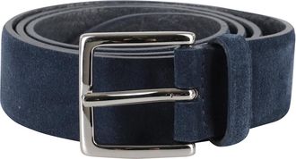 Orciani Blauwe Su&egrave;de Riem met Metalen Gesp - Heren - Riemen - Blauw - 105 CM - Su&egrave;de - Accessoires