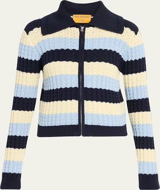 Guest In Residence Kirby Striped Cable-Knit Jacket