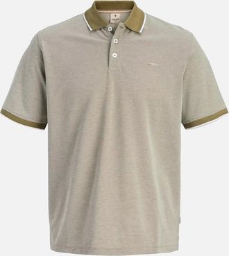 Jack & Jones Mens Jack & Jones JJRBLUALVES Polo Shirt Martini Olive Melange - Tan - Size: 36