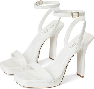 Jessica Simpson Adonia High Heel Sandals Womens Shoes Bright White : 8.5 M, Faux Leather