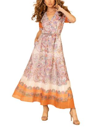 Hale Bob Aubrie Silk & Linen Maxi Dress