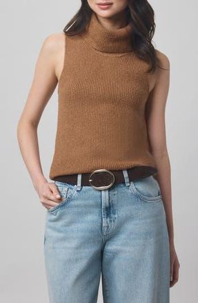 Splendid x @cellajaneblog Sleeveless Turtleneck Sweater in Caramel at Nordstrom Rack, Size X-Small