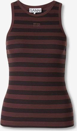 Ganni Striped Knit Top