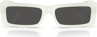 Jimmy Choo London Lennon 54mm Polarized Rectangular Sunglasses in Opal Latte/Dark Grey at Nordstrom