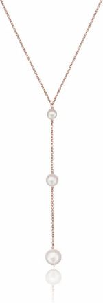 Lily & Roo Rose Gold Three Graduated Pearl Drop Lariat Necklace