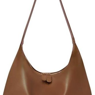Seward Leather Hobo Bags for Women Small Soft Shoulder Purse Slouchy Tote Handbags with Double Zipper Design