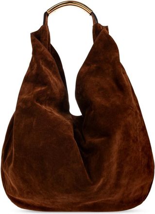 Moschino Handle Me Suede Bag - Dames - Schoudertassen - Bruin - ONE Size - Katoen - Tassen