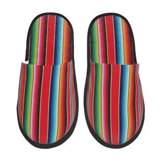 Generic Women Men House Slippers Mexican Serape Blanket Stripes Print House Slippers Lining Anti-Skid Man Shoes, For Indoor Outdoor, Hotel, Home, M
