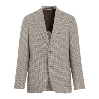 Oscar Jacobson Blazers, male, Brown, Size: 3XL Ferry Regular Fit H&oslash;r Pepita Blazer