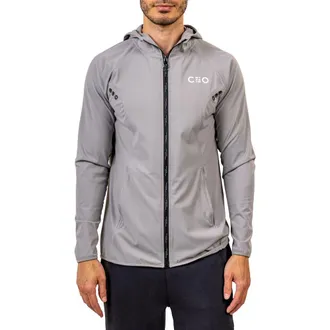 Maceoo Athletic Full Zip Hoodie Sweater in Grey at Nordstrom, Size Xx-Large