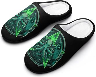 Generic Magic Cthulhues Sea Monster Men Slippers Funny House Shoes Cotton Slipper for Indoor Outdoor