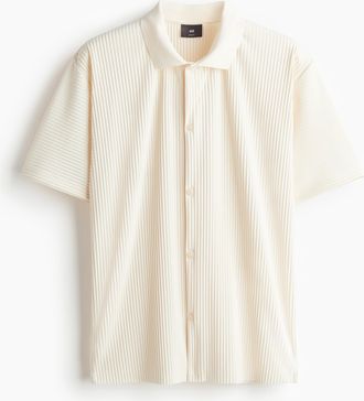 H&M Plissiertes Hemd in Loose Fit - Beige