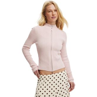 Cotton On Womens Variegated Rib Zip Through in Spellbound at Nordstrom, Size X-Large