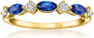 RS Pure by Ross-Simons Lab-Grown Sapphire and. Lab-Grown Diamond Ring in 18kt Gold Vermeil