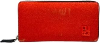 Miu Miu Pre-owned Vintage Portemonnee - Dames - Vintage Accessoires - Oranje - ONE Size - Leer - Vintage