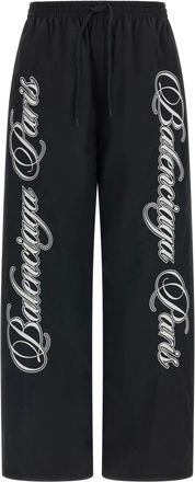 Balenciaga Broeken, Dames, Zwart, S, Nylon, Cursive Reversible Pants