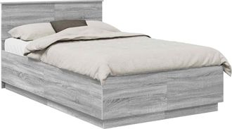 vidaXL Estructura De Cama Con Cabecera Gris Sonoma 120 X 190 Cm Vidaxl