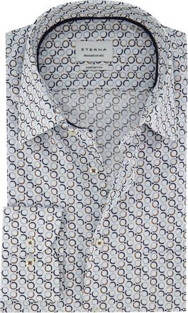 Eterna Overhemd Eterna wijde fit blauw printje