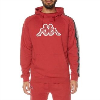 Kappa Mens Logo Tape Dapet Hoodie In Red/grey/black