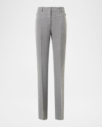 Akris Marilyn Linen-Wool Straight-Leg Pants