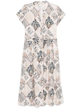 Eleventy Linnen midi-jurk - Beige