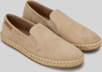 Marc O'Polo Espadrilles aus echtem Leder mit Logo-Patch in Sand, Gr&ouml;&szlig;e 40