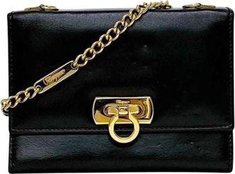 Ferragamo Pre-owned Cross Body Bags, female, Black, Size: ONE SIZE Pre-owned Chain/Shoulder Wallet