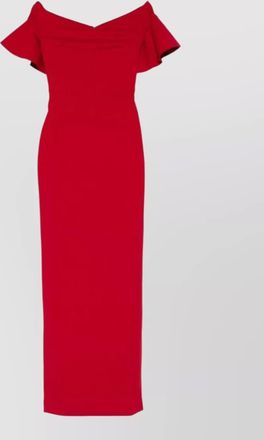 Solace London off-shoulder ruffled-sleeve maxi dress