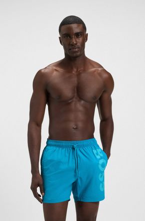 HUGO BOSS Badeshorts BOSS Octopus, Herren, Gr. S (48), N-Gr, blau (turquoise, aqua 443), Web, Obermaterial: 100% Polyamid, Badehosen Badeshorts, Mit BOSS Logosc