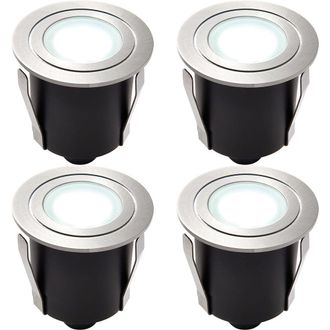 Loops 4 PACK Recessed IP67 Guide Light - 1.2W Daylight White LED - Stainless Steel in Metallics