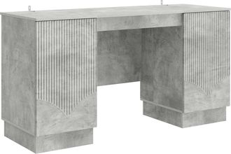 vidaXL Escritorio Gris Hormig&oacute;n 142,5 X 50 X 75 Cm Vidaxl