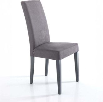 Oresteluchetta Sillas Tapizadas De Microfibra Para Comedor Made In Italy Midland - Gris