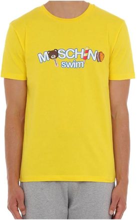 Moschino Tops, Heren, Geel, L, Katoen, Icecream Logo Katoenen T-Shirt