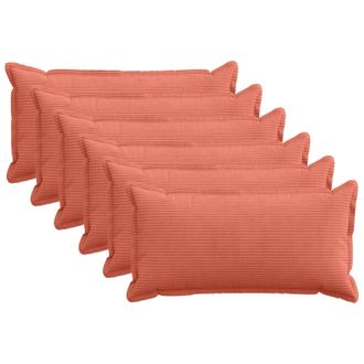 vidaXL Funda De Almohada 6 Uds. Houten Rojo Naranja 40 X 70 Cm Pana Vidaxl