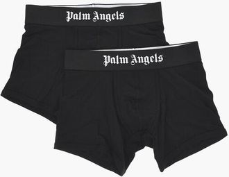 Palm Angels Set of 2 Solid-Color Boxer Briefs with Logo Band size S
