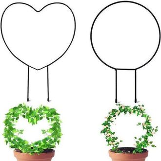OEM Soportes Para Plantas De Jard&iacute;n, Soportes Trepadores De Hierro Forjado, Coronas De Alambre Met&aacute;lico, Con Forma De Coraz&oacute;n, Redondas