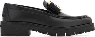 Ferragamo Womens Mirty Slip-on Loafers - Black Leather - Size EU 39