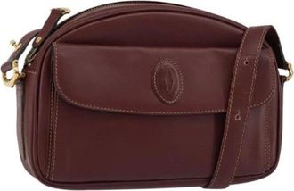 Cartier Pre-owned Cross Body Bags, female, Red, Size: ONE SIZE Pre-owned Leather Crossbody Bag