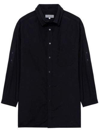 Yohji Yamamoto Camicia con design a strati - Nero