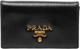 Prada Pre-owned Wallets, female, Black, Size: ONE SIZE Pre-owned Vitello Move Leather Coin Case