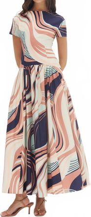 Hutch Atley Dress In Wavy Geo