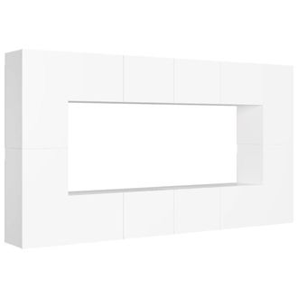 Berkfield Home 8 Piece TV Cabinet Set White Engineered Wood