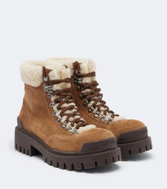Balenciaga Combat Strike suede lace-up boots