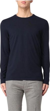 Majestic Filatures T-shirt met lange mouwen en ronde hals - Heren - Longsleeves - Blauw - 2XL - Tops