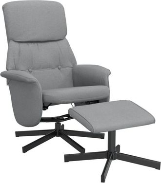 vidaXL Vidaxl - Sillón reclinable con reposapiés tela gris claro