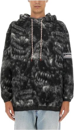 Aries Comfortabele Wollen Oversize Sweatshirt - Heren - Hoodies - Zwart - L - Wol - Hoodies & sweatvesten