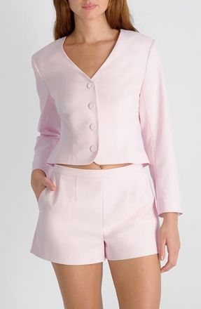 French Connection Halsey Twill Crop Jacket in Pink Icing at Nordstrom, Size 10