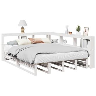 Berkfield Home Bookcase Bed without Mattress White 160x200cm Solid Wood Pine | Size: 160x200 cm