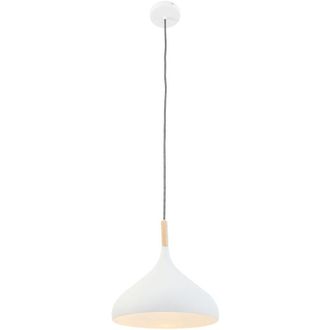 Steinhauer Sienna Bjorr Plafoniere a Sospensione Dome Bianco Opaco, Legno Trasparente